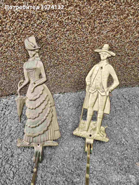 Масивни ретро месингови закачалки за дрехи, снимка 1