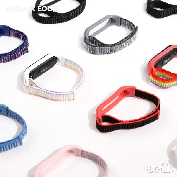 Текстилна каишка с велкро за Xiaomi MiBand 3 | 4 | 5 | 6 | 7, снимка 1