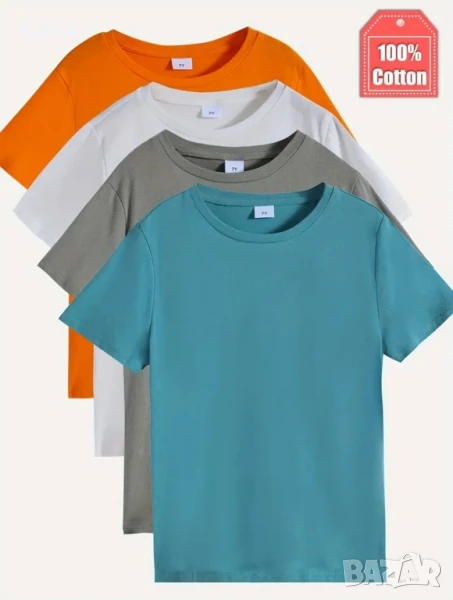 4 тениски 100% памук, снимка 1