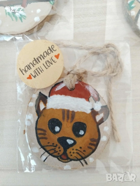 Коледна играчка с късметче ръчно рисувана , снимка 1