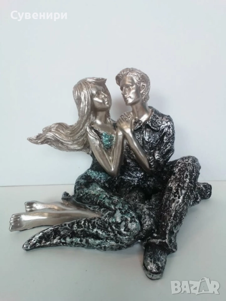 статуетка влюбени-2 цвятя-17см. , снимка 1