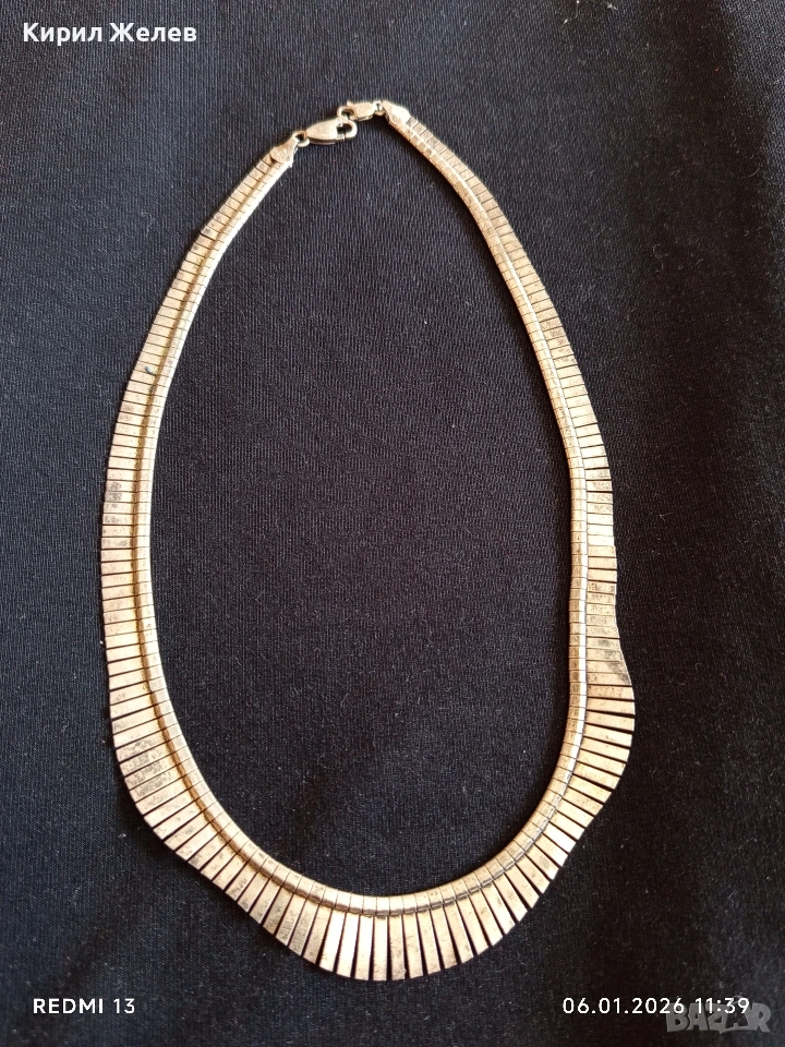 Винтидж сребърно колие тип яка стил КЛЕОПАТРА ювелирна изработка 52388, снимка 1