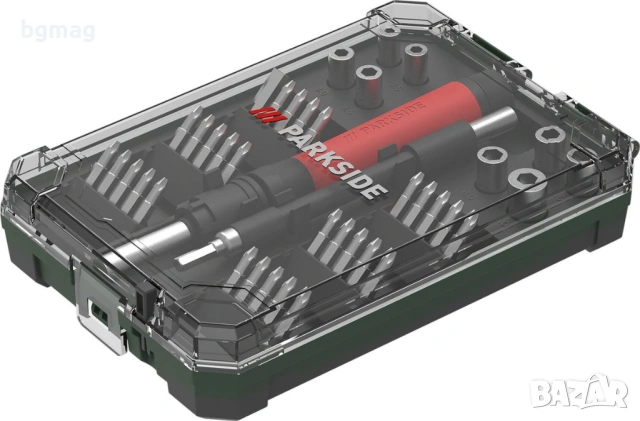 PARKSIDE комплект отвертка-държач на битове,телескопично изтегляне,битове и накрайници-40 части