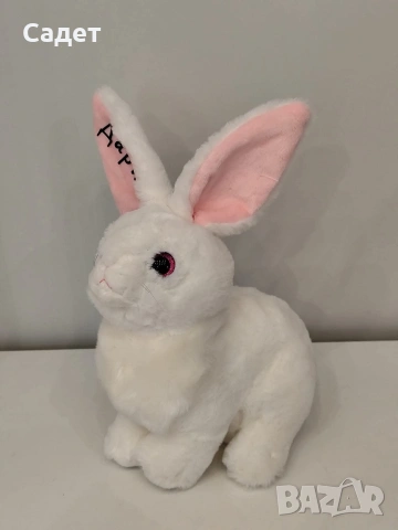 плюшено бяло зайче с име по избор, снимка 3 - Плюшени играчки - 53786480
