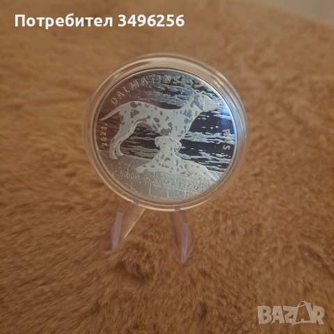 Сребърна монета Dalmatian Dog, снимка 2 - Нумизматика и бонистика - 51879240