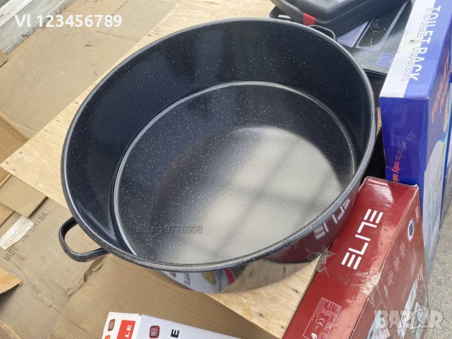 Кръгла емайлирана тава за печене с дръжки ф 40 см, снимка 2 - Съдове за готвене - 51695694