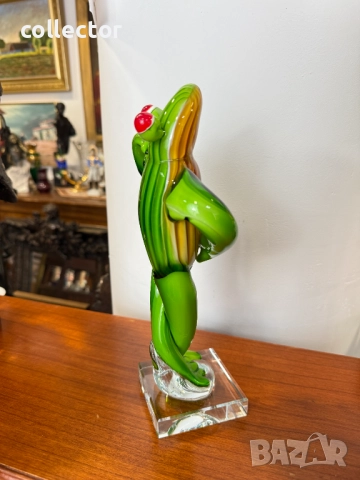 Ръно изработена жаба от цветно стъкло. №7387, снимка 6 - Колекции - 51886803