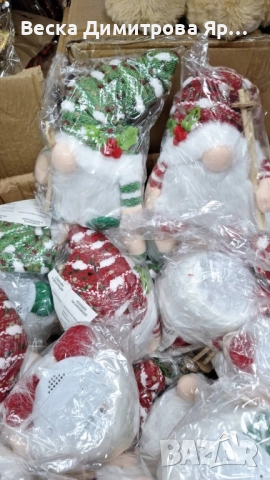 Светеща коледна играчка – Декорация с LED осветление и плетена шапка, снимка 10 - Декорация за дома - 52573743