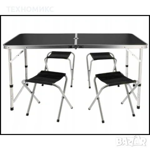 Сгъваема къмпинг маса с 4 стола