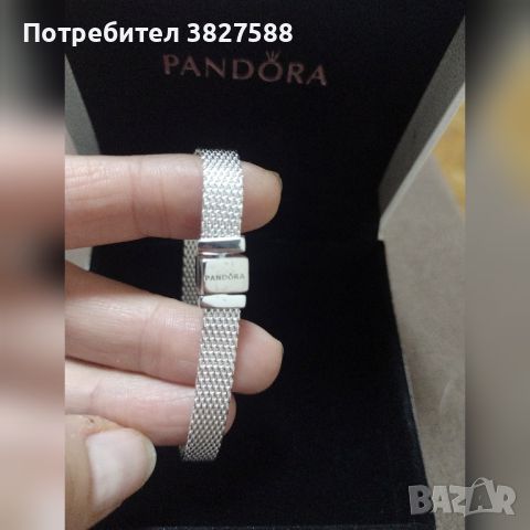 Сребърна гривна с печат Pandora , снимка 1 - Гривни - 45675575