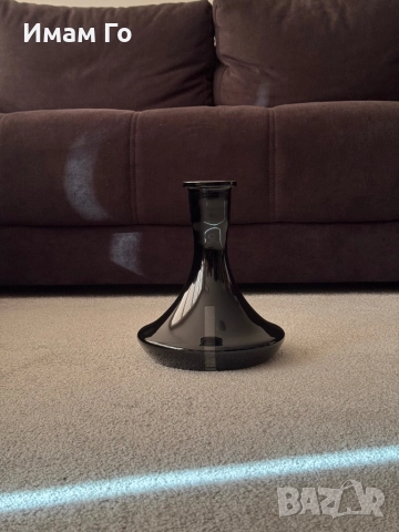 Черна стъклена ваза за наргиле ~45 мм гърловина – аксесоар за shisha / hookah