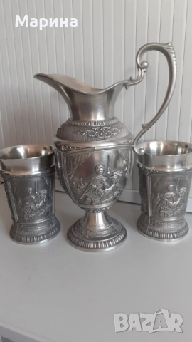 Комплект за вино "Рембрант" от калай Antik*Vintage #1171 