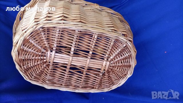 Стара плетена кошница, елипсовидна, снимка 4 - Антикварни и старинни предмети - 46331617