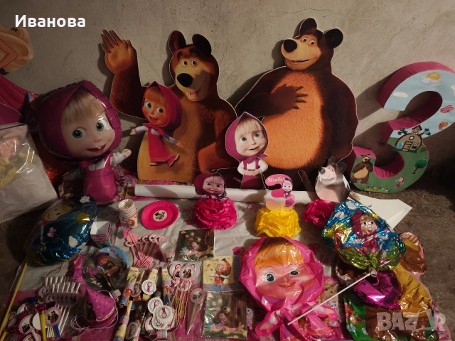 Украса за рожден ден : Елза и Ана, Ариел, Барби, Маша и Мечока, Мечо Пух, снимка 7 - Други - 53881005