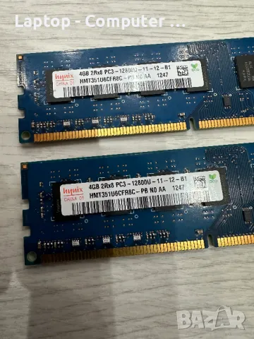 Рам памет за компютър Hynix 2x4GB 8GB DDR3 1600MHz, снимка 3 - RAM памет - 46981829