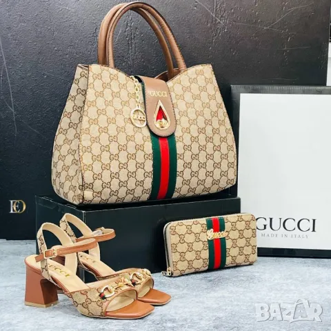 дамски сандали на ток, чанта / раница и портмоне gucci , снимка 7 - Чанти - 46941108