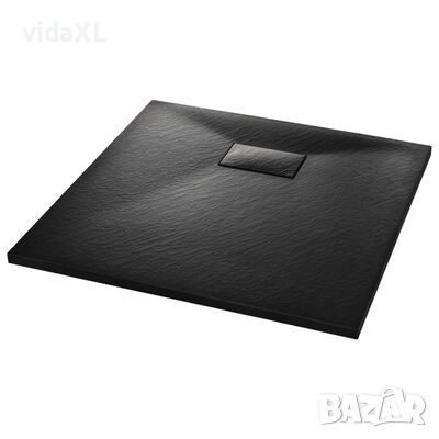 vidaXL Душ корито, SMC, черно, 80x80 см(SKU:144776, снимка 1 - Други - 45605525