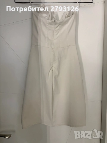 Бяла рокля BERSHKA , снимка 3 - Рокли - 53588574