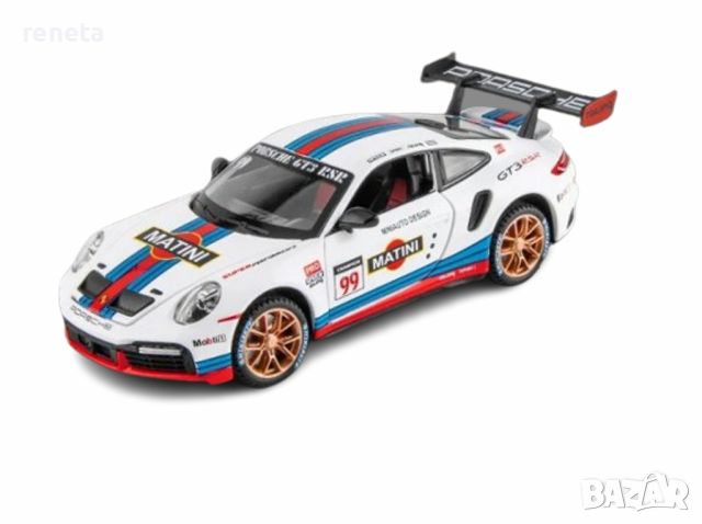 Играчка Кола, Porsche 911 GT3, Звук и светлина, Метална, Мащаб 1:24,Без кутия, снимка 2 - Коли, камиони, мотори, писти - 45782549