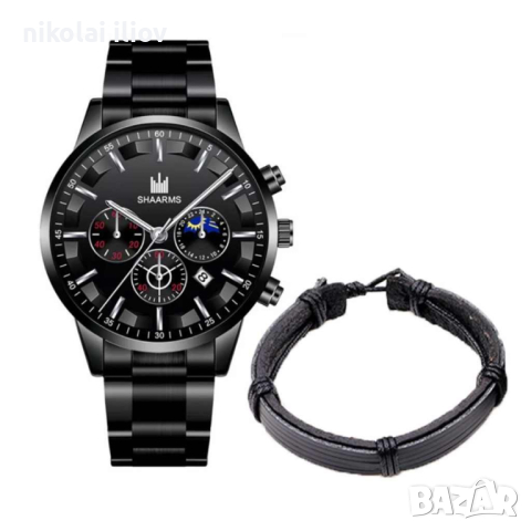Мъжки елегантен водоустойчив часовник, снимка 1 - Мъжки - 45006086