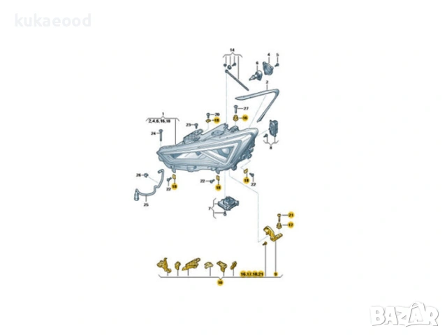 Комплект щипки за захващане на фар Seat Leon MK4, снимка 5 - Части - 54193120