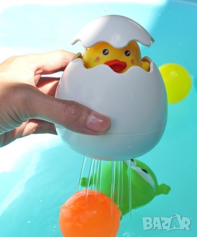 Детска забавна играчка за вана жълто пате в яйце, снимка 1 - Други - 46361730