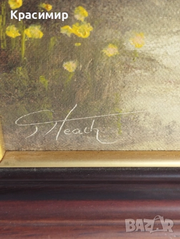  Маслена картина. Подписана и рамкирана размери 58 /48 см., снимка 4 - Картини - 51941272