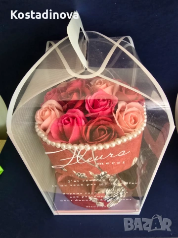 Букет от сапунени рози 