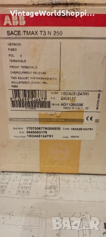 Автоматичен прекъсвач ABB T3N250, снимка 3 - Други машини и части - 51303492