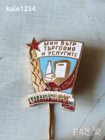 Значка. Отличник. Мин. Вътр. Търговия и услугите. Нагръден знак. Емайл , снимка 4 - Колекции - 51945707