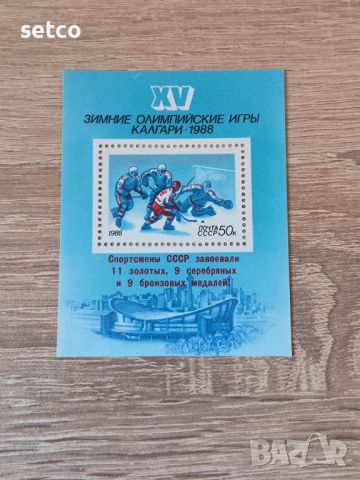 СССР Блок Зимни олимпийски игри Калгари 1988 г., снимка 1 - Филателия - 46433613