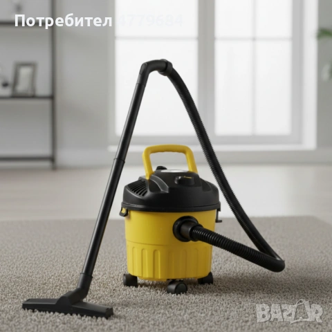 Мощна прахосмукачка за сухо и мокро почистване с 10L контейнер