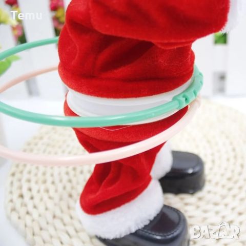 Музикален Дядо Коледа, въртящ обръчи, 30см, снимка 4 - Декорация за дома - 45827367