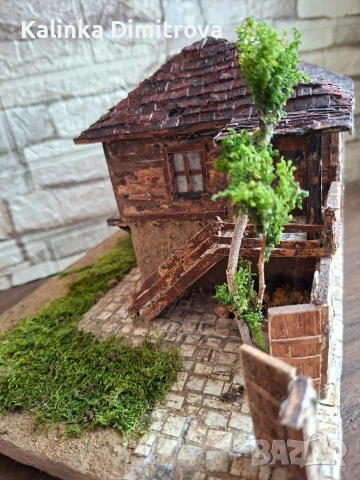 За любителите на старинни къщи-ръчно изработен макет на къща в Странджа планина., снимка 5 - Декорация за дома - 53673341