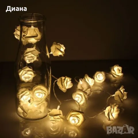 Декоративни интериорни LED лампички рози , снимка 3 - Други - 47997460