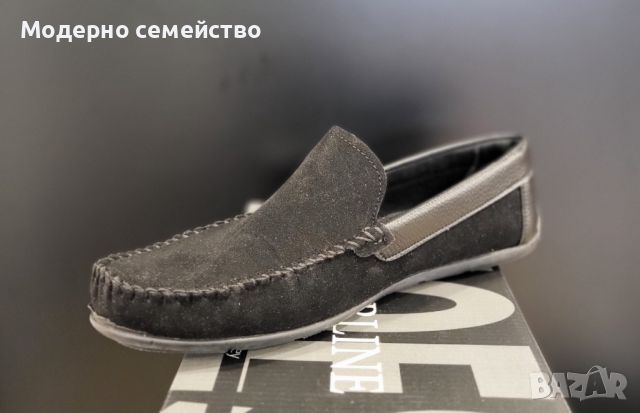 Мъжки обувки тип мокасини в черно , снимка 2 - Мокасини - 45666389