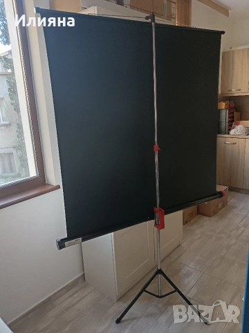 Екран за проектор HAMA, eкран на стойка 125 x 1125 cm, мобилен комплект, Бял , снимка 3 - Друга електроника - 54114745