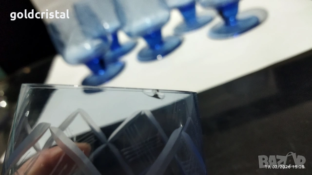 Стари стъклени чаши кобалт, снимка 6 - Антикварни и старинни предмети - 19293165