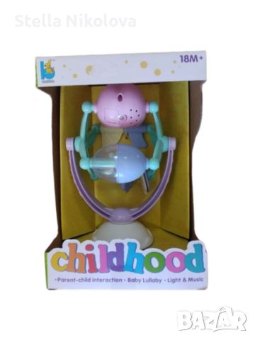  Настолна бебешка дрънкалка с механични и електронни звуци, снимка 1 - Музикални играчки - 45127766