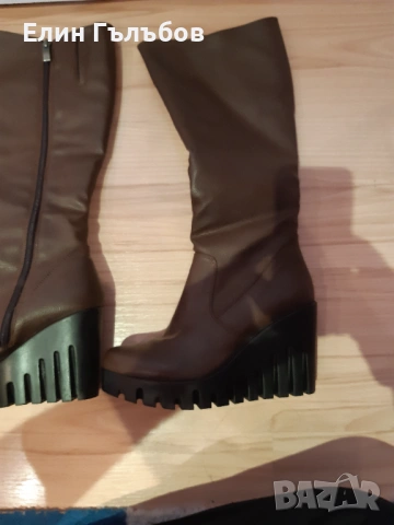 Ботуши дамски на платформа, 39-ти номер, чисто нови, снимка 5 - Дамски ботуши - 53285185
