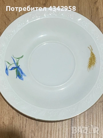 Винтидж порцеланова чаша с чинийка – Bavaria, Германия (1930–1950 г.)  , снимка 4 - Антикварни и старинни предмети - 53830534