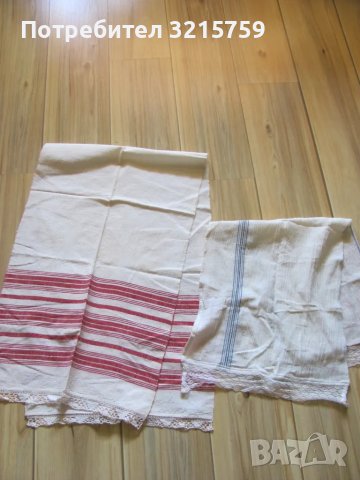 19в. кърпа, ръчно тъкан кенар, дантела , 2 броя