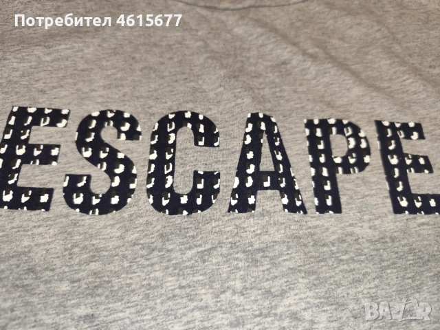 сива блузка с надпис , снимка 2 - Тениски - 52336530