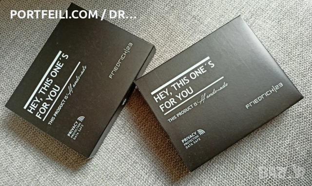  Кожен портфейл Friedrich с RIFD NFC защита и щампа на еленска глава , снимка 2 - Портфейли, портмонета - 53617278