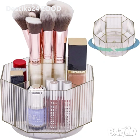 Въртящ се органайзер за грим 360°, 5 отделения, снимка 7 - Други стоки за дома - 53159762