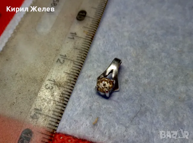 НЕЖЕН СКЪПОЦЕНЕН СРЕБЪРЕН ПЕНДАНТ РОДИРАНО СРЕБРО 925 с ФАСЕТИРАН ЖЪЛТ ЦИРКОН 19669, снимка 4 - Колиета, медальони, синджири - 49682624