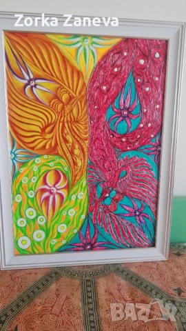 Картина,авторска 70см,50 см,в рамка., снимка 2 - Картини - 53658887