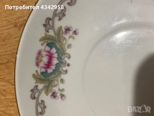 Vintage.Комплект от 6 порцеланови чаши и чинийки за еспресо Demitasse, «Розов лотос»., снимка 5 - Антикварни и старинни предмети - 52135986