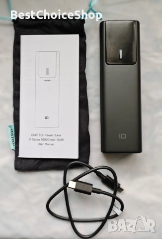 CUKTECH 10,000mAh 150W преносимо зарядно с USB C и смарт дисплей