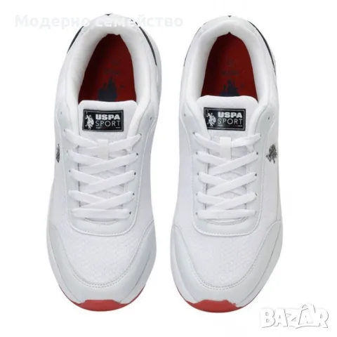 Мъжки маратонки US POLO Assn Moss Shoes White, снимка 4 - Маратонки - 47553866